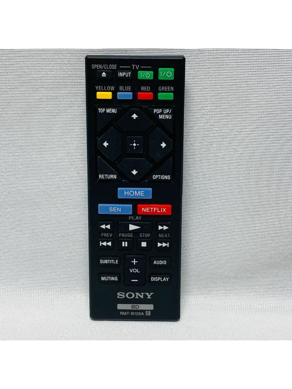 Sony RMT-B126A Blu-Ray Remote Control With Netflix & SEN Buttons Black